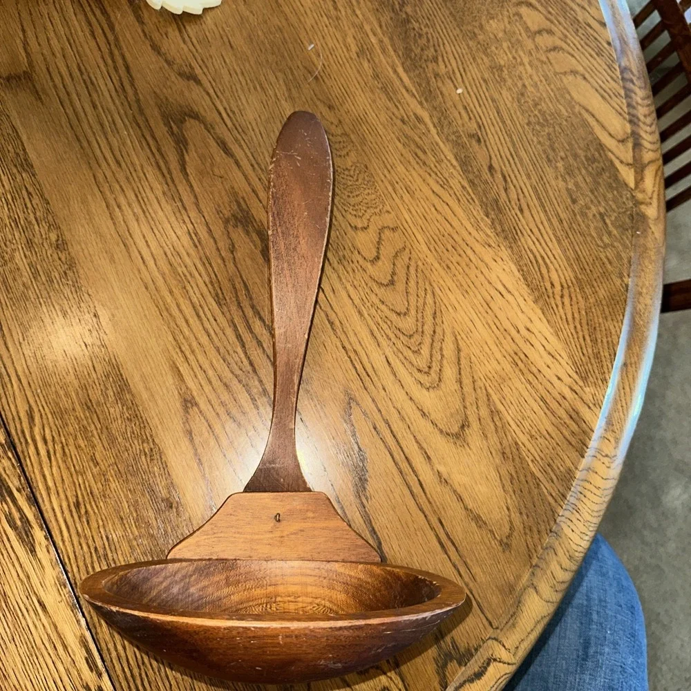 Vintage Wood Ladle Spoon Wall Decor Mid Century Modern Approximately 13